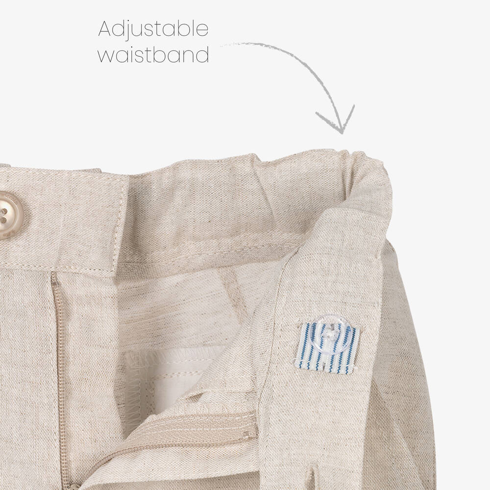 Tutto Piccolo-Boys Pink & Beige Linen Shorts Set | Childrensalon Outlet