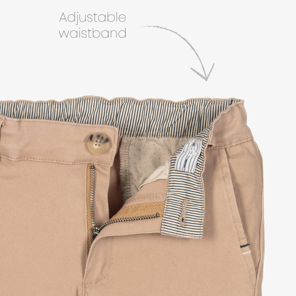 Tutto Piccolo-Boys Red & Beige Striped Shorts Set | Childrensalon Outlet