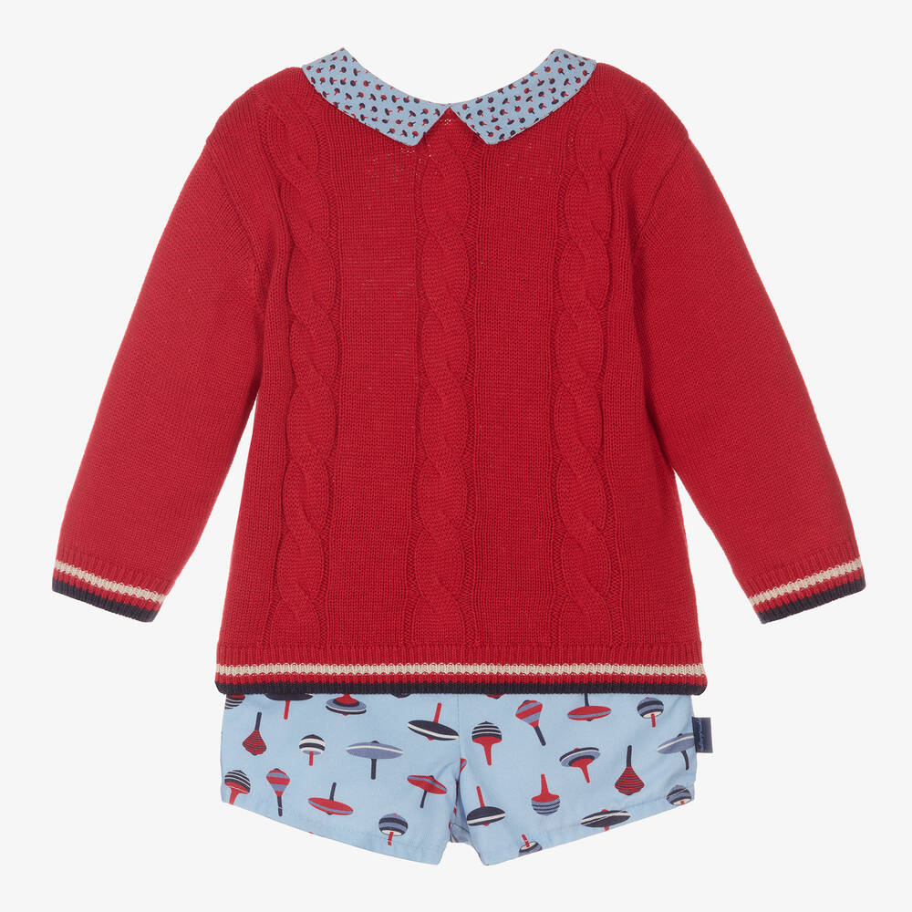 Tutto Piccolo-Boys Red & Blue Shorts Set | Childrensalon Outlet