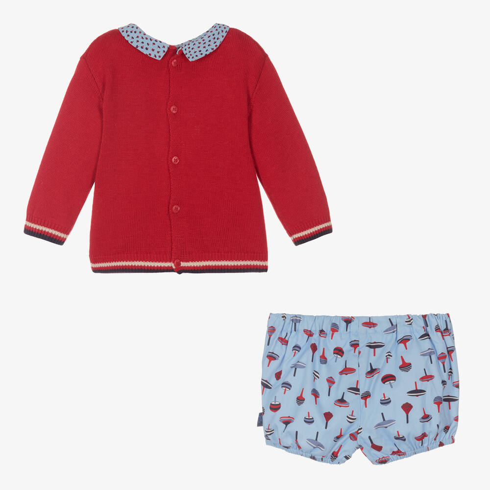 Tutto Piccolo-Boys Red & Blue Shorts Set | Childrensalon Outlet