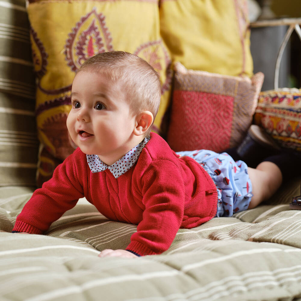 Tutto Piccolo-Boys Red & Blue Shorts Set | Childrensalon Outlet