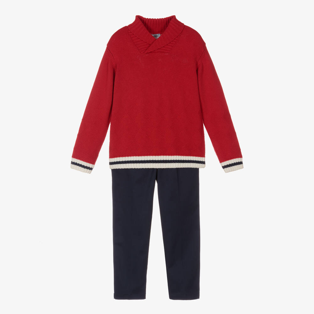 Tutto Piccolo - Ensemble pantalon rouge bleu garçon | Childrensalon