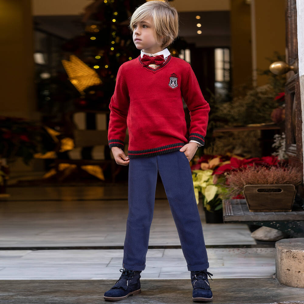 Tutto Piccolo-Boys Red & Blue Trousers Set | Childrensalon Outlet