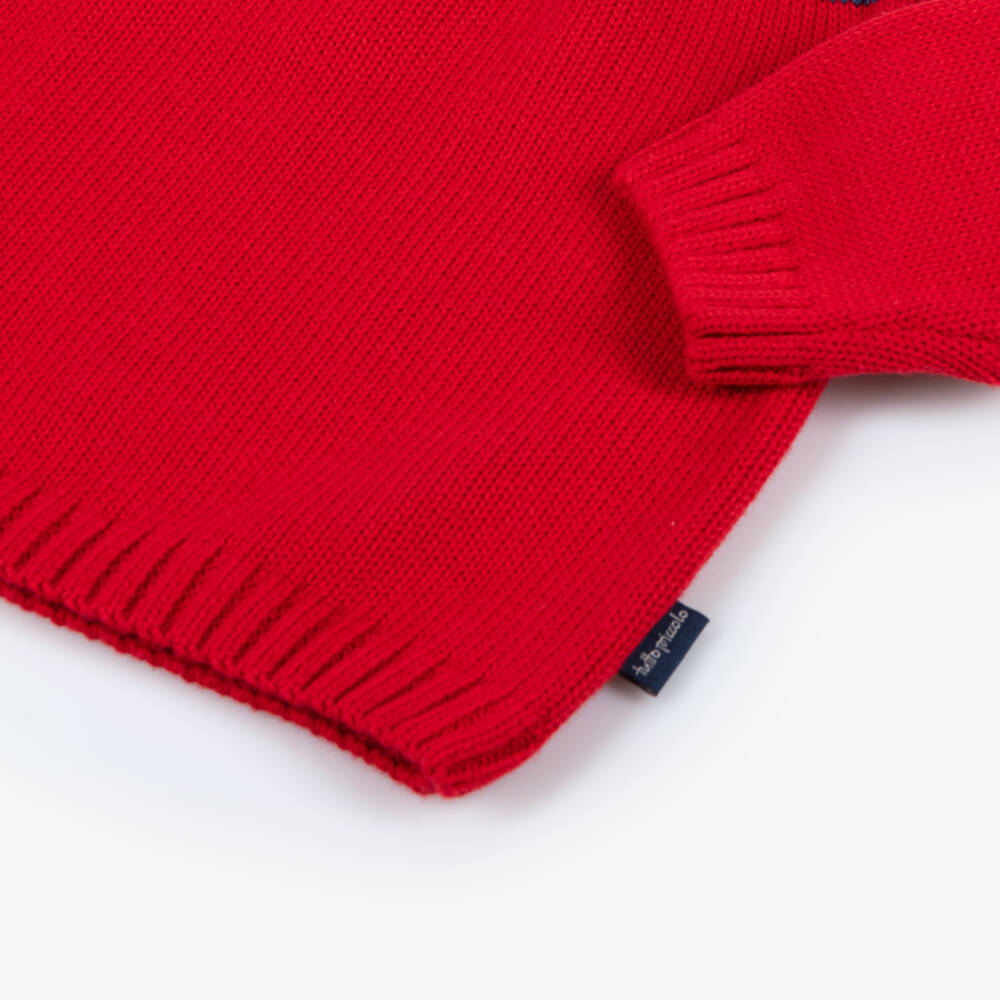Tutto Piccolo-Boys Red Check Sweater Set | Childrensalon Outlet
