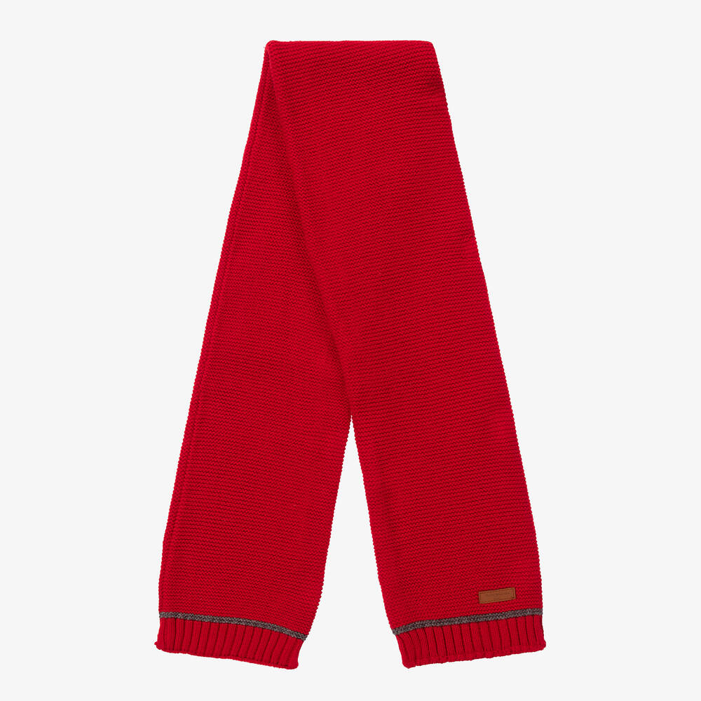 Tutto Piccolo-Красная трикотажная шапка и шарф | Childrensalon Outlet