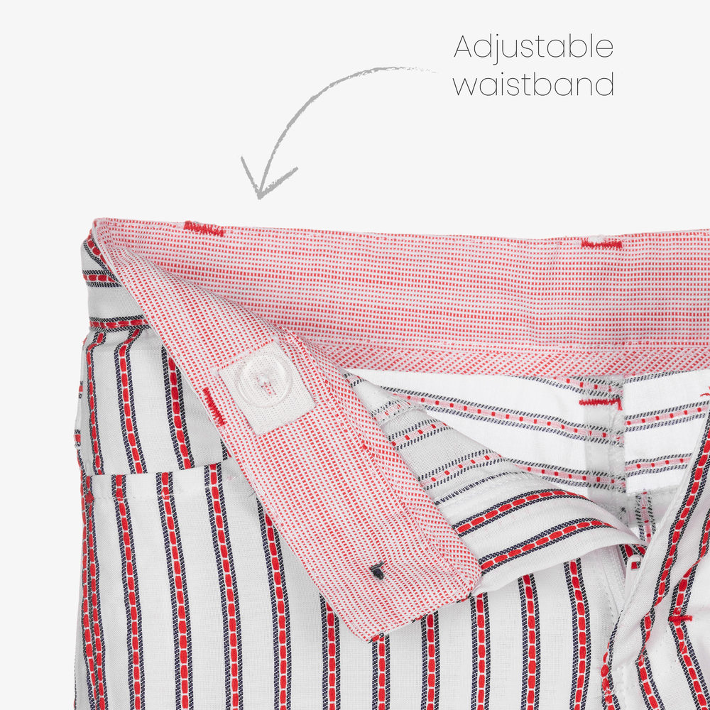 Tutto Piccolo-طقم شورت قطن لون أحمر وأبيض للأولاد | Childrensalon Outlet