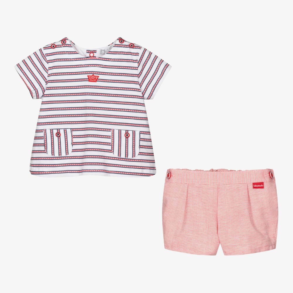 Tutto Piccolo-Топ и красные шорты из хлопка для мальчиков | Childrensalon Outlet