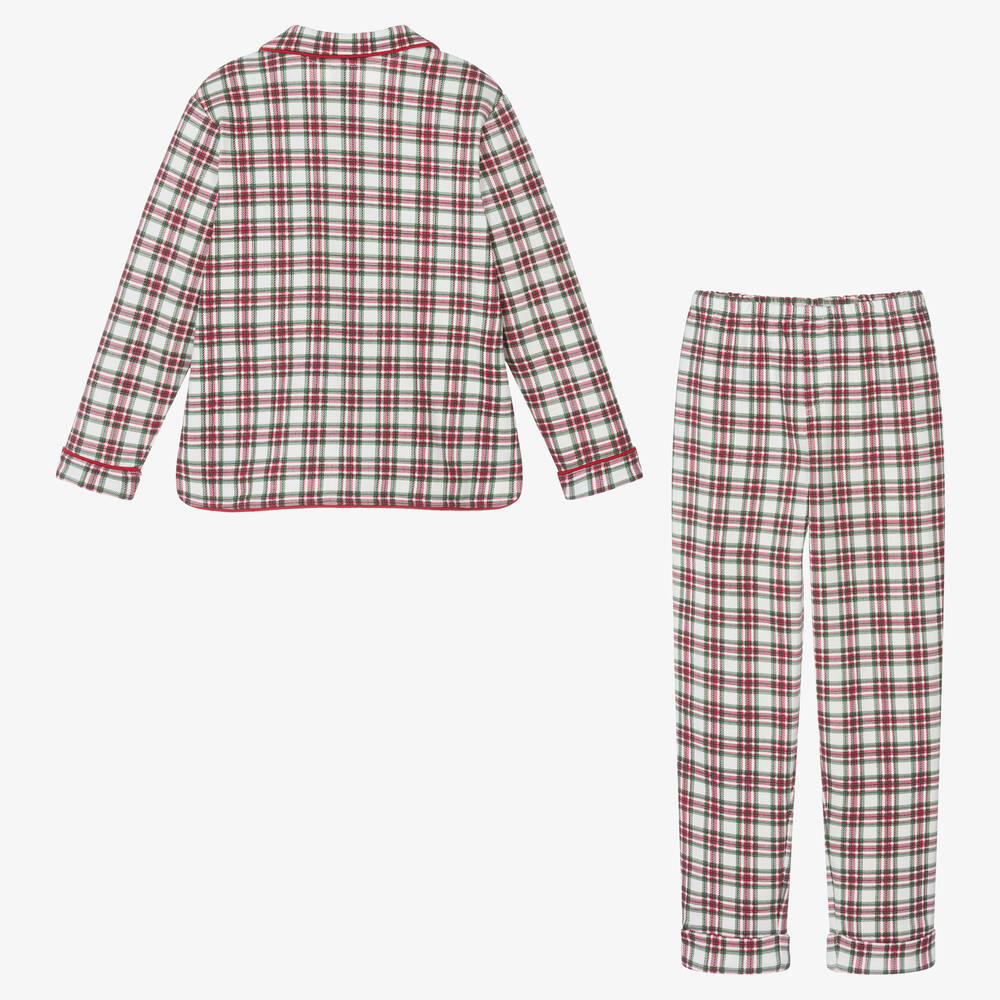 Tutto Piccolo-Boys Red & Green Check Cotton Pyjamas | Childrensalon Outlet