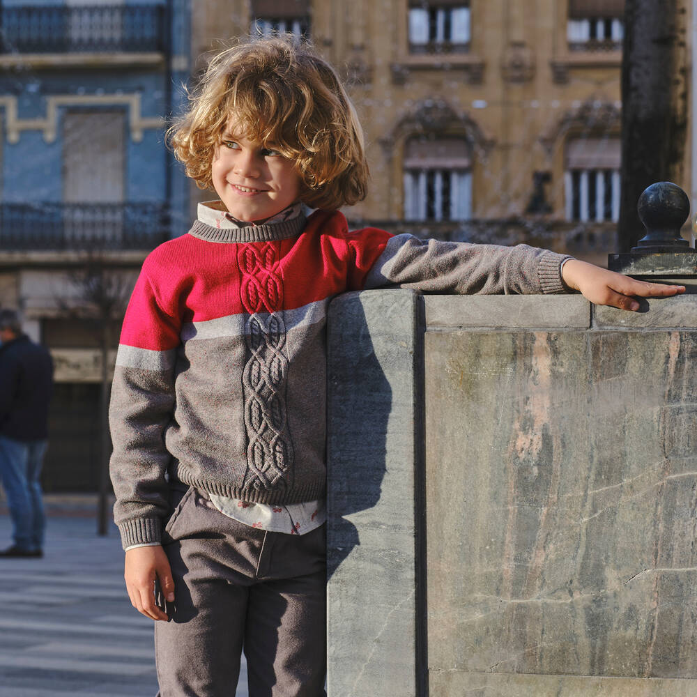 Tutto Piccolo-Boys Red & Grey Shorts Set | Childrensalon Outlet
