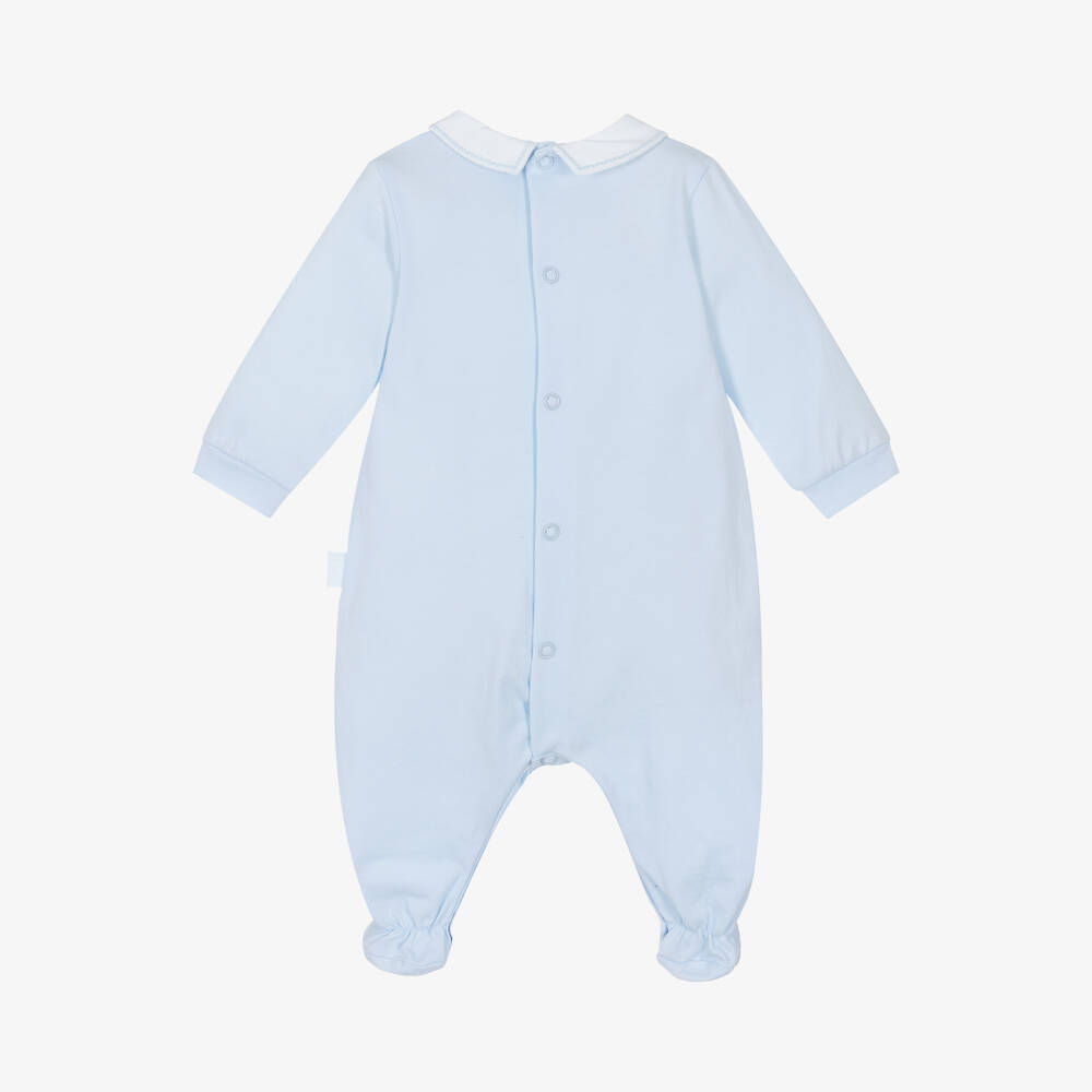 Tutto Piccolo-Boys' Soft Blue Cotton Sleepsuit | Childrensalon Outlet