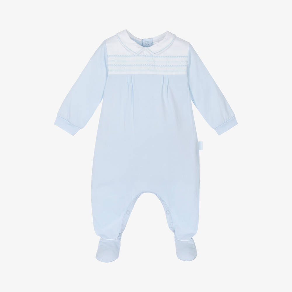 Tutto Piccolo-Boys' Soft Blue Cotton Sleepsuit | Childrensalon Outlet
