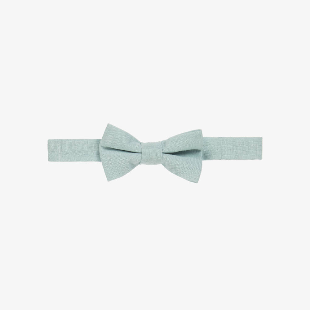 Tutto Piccolo-Boys Soft Green Linen Blend Tie | Childrensalon Outlet