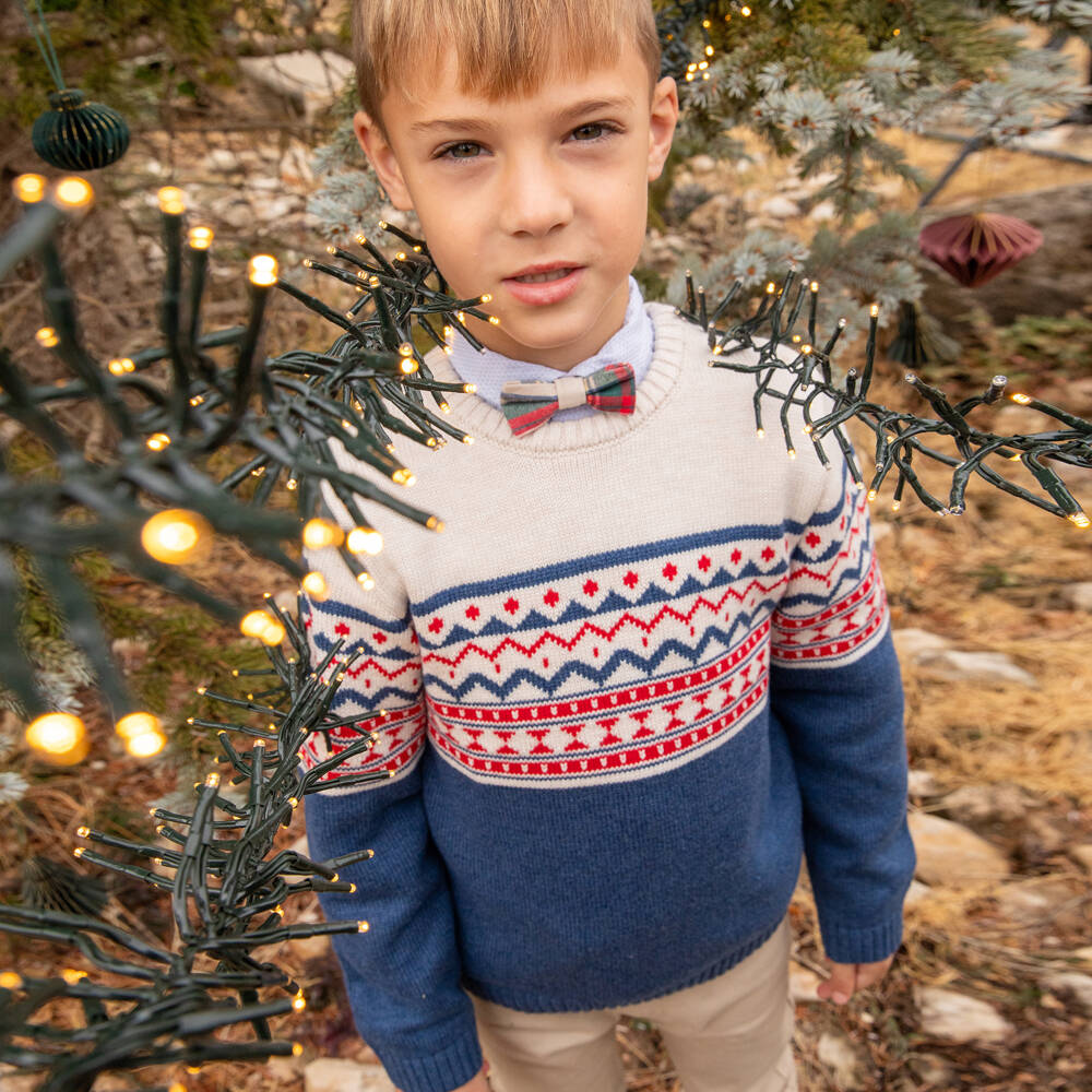 Tutto Piccolo-Boys Stone Trousers Blue Jumper Set | Childrensalon Outlet