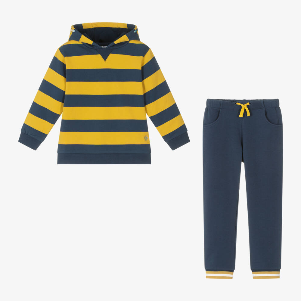 Tutto Piccolo-Boys Striped Hoodie Tracksuit Set | Childrensalon Outlet