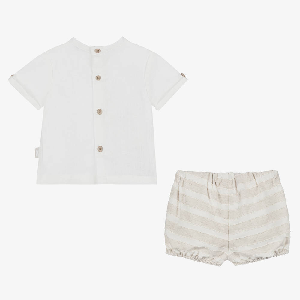 Tutto Piccolo-Boys Striped Linen & Cotton Set | Childrensalon Outlet