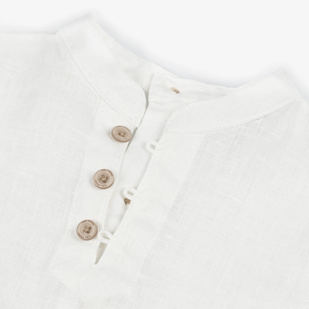 Tutto Piccolo-Boys Striped Linen & Cotton Set | Childrensalon Outlet