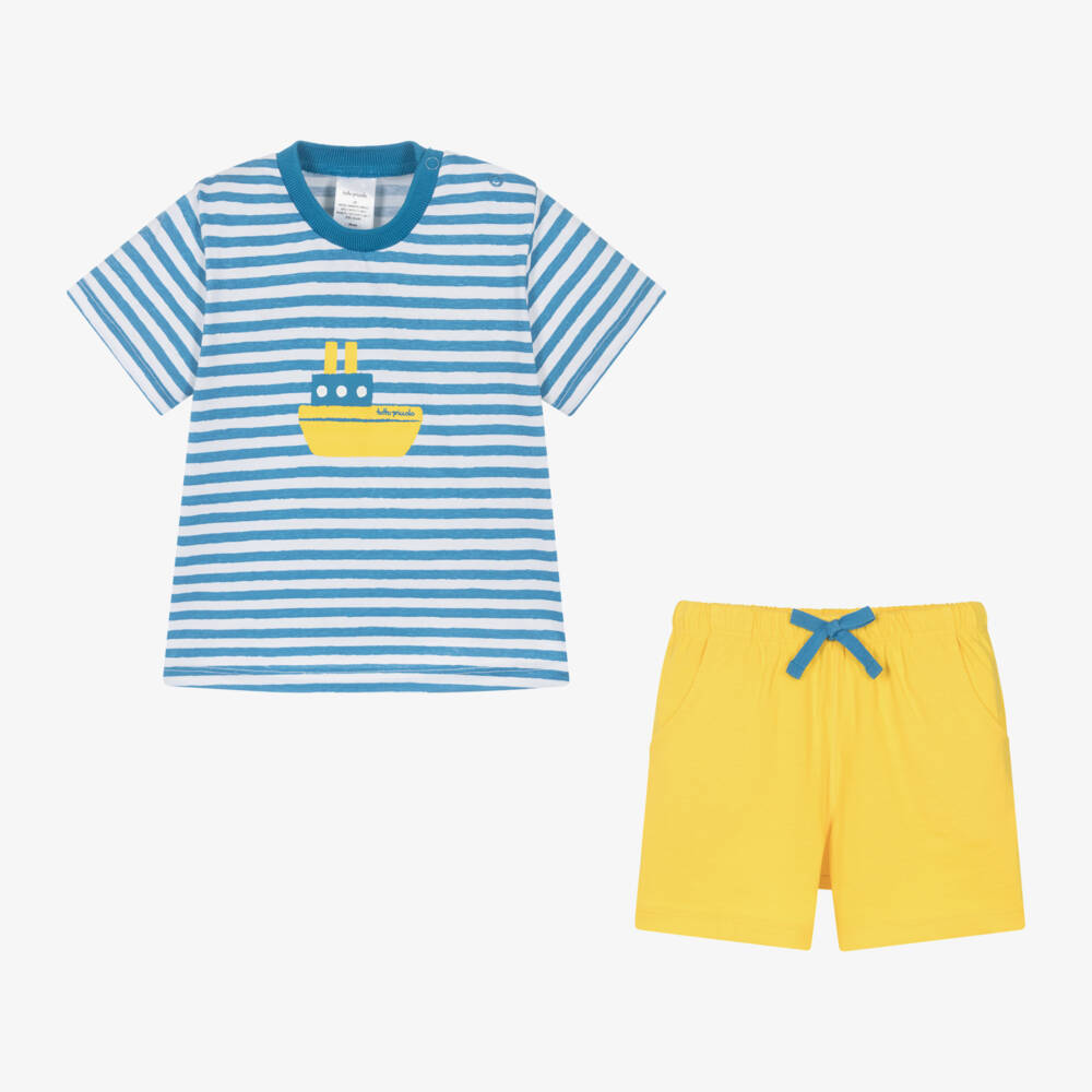 Tutto Piccolo-Летний полосатый хлопковый комплект для мальчиков | Childrensalon Outlet