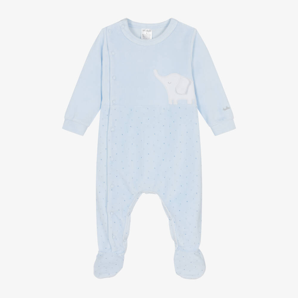 Tutto Piccolo-Boys Velour Elephant Sleepsuit | Childrensalon Outlet