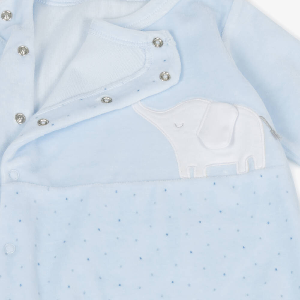 Tutto Piccolo-Boys Velour Elephant Sleepsuit | Childrensalon Outlet