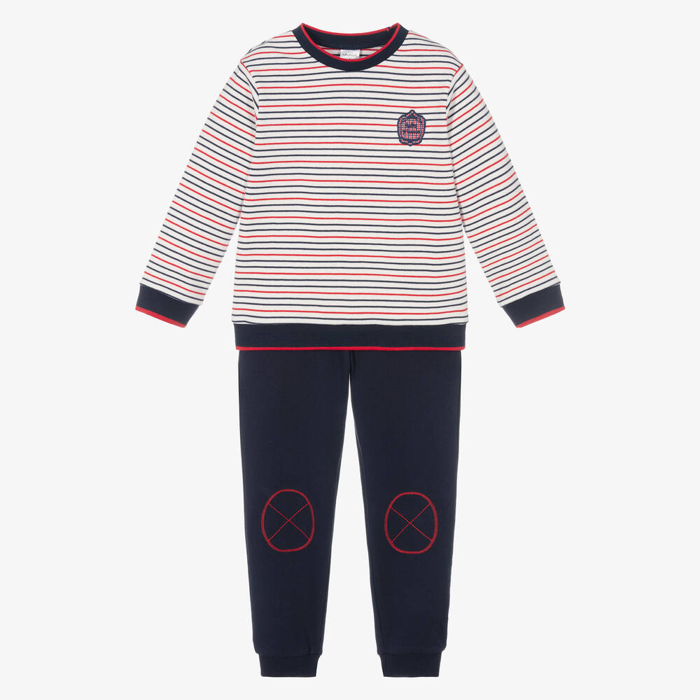 Tutto Piccolo - Boys White & Blue Tracksuit | Childrensalon