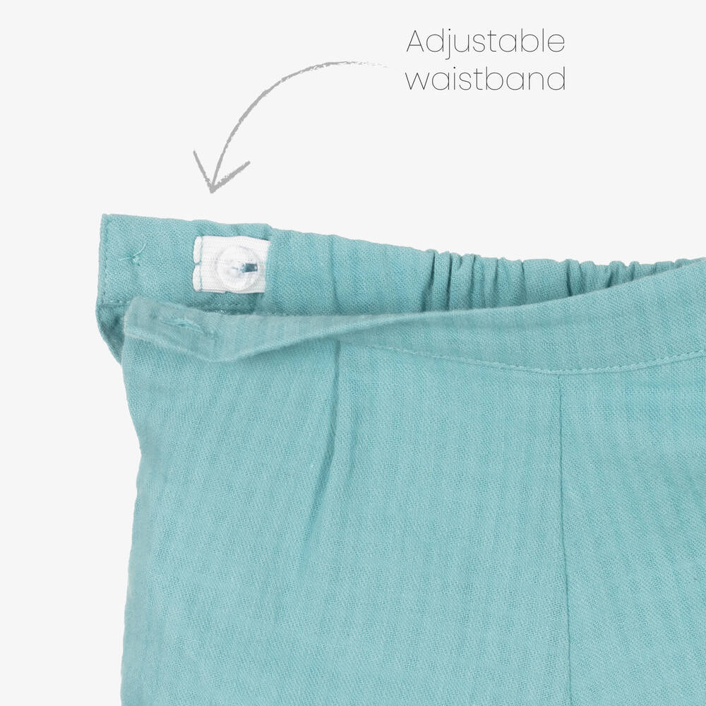 Tutto Piccolo-طقم شورت أطفال ولادي قطن جيرسي لون أبيض وأزرق | Childrensalon Outlet