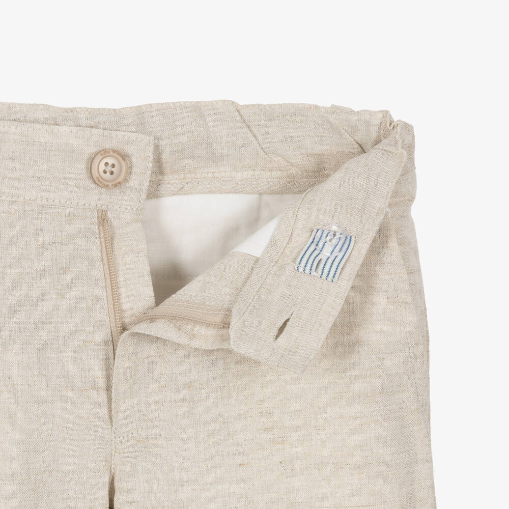 Tutto Piccolo-Boys Yellow & Beige Stripe Shorts Set | Childrensalon Outlet
