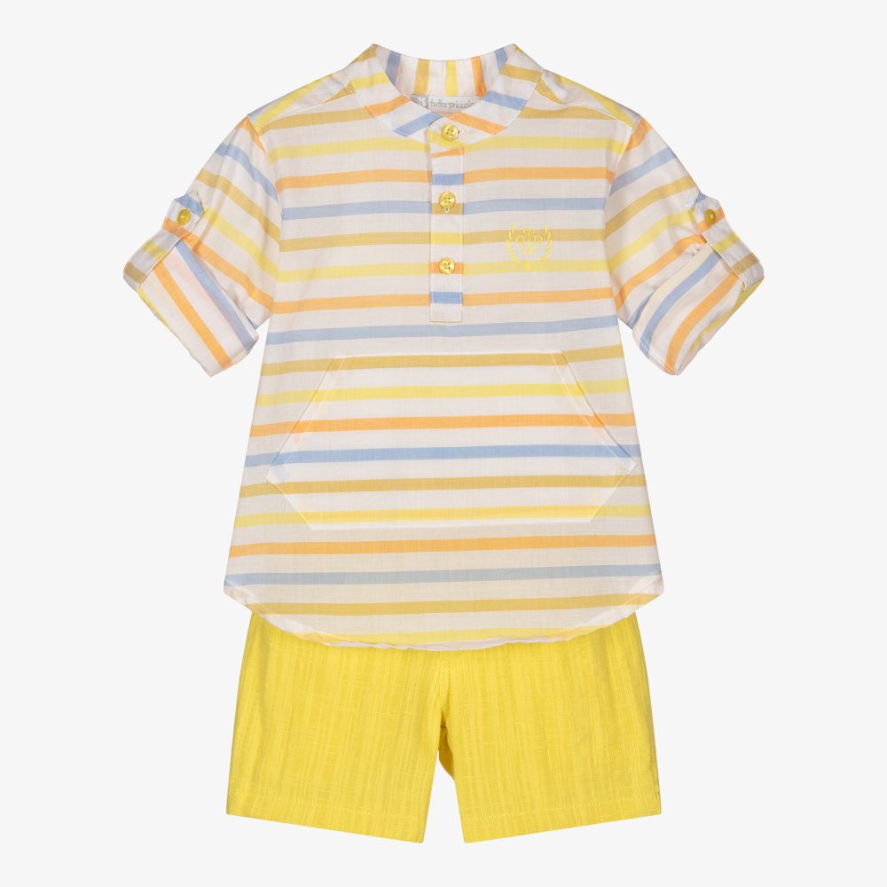 Tutto Piccolo-Куртка и желтые шорты из хлопка для мальчиков | Childrensalon Outlet