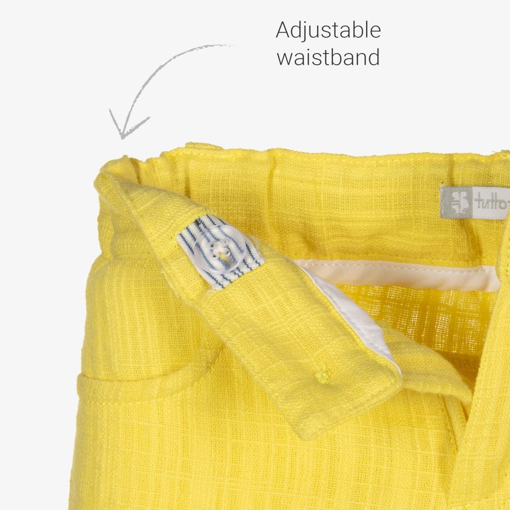 Tutto Piccolo-Boys Yellow Cotton Shorts Set | Childrensalon Outlet