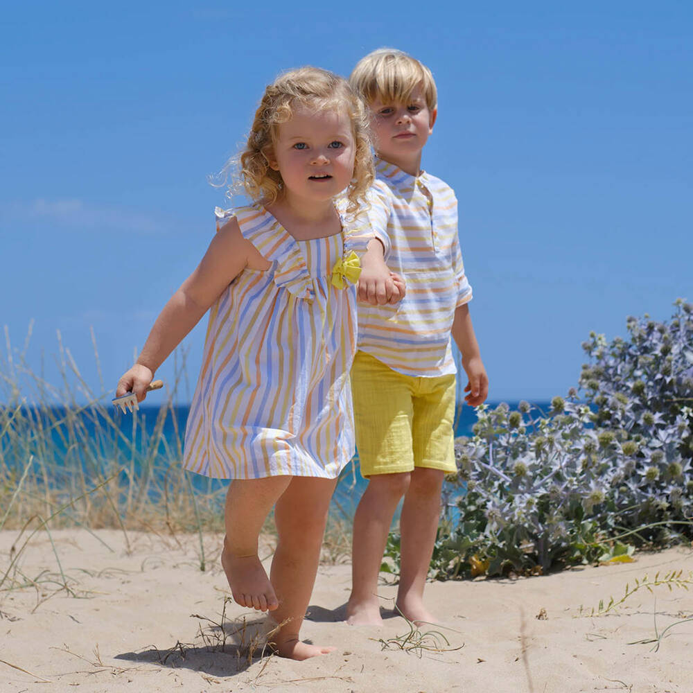 Tutto Piccolo-Boys Yellow Cotton Shorts Set | Childrensalon Outlet