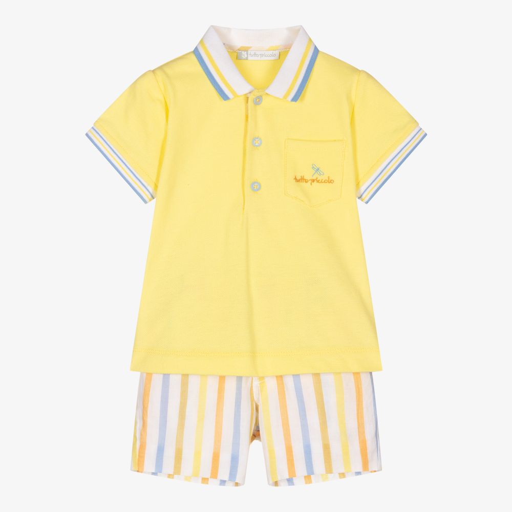 Tutto Piccolo - Gelbes Baumwollshorts-Set (J) | Childrensalon