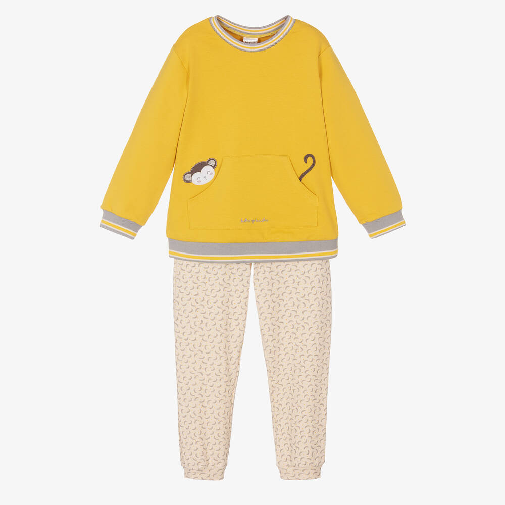 Tutto Piccolo-Boys Yellow Monkey Tracksuit | Childrensalon Outlet