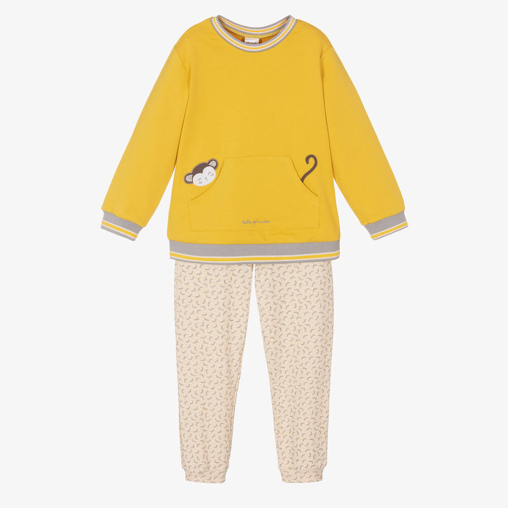 Tutto Piccolo - Boys Yellow Monkey Tracksuit | Childrensalon