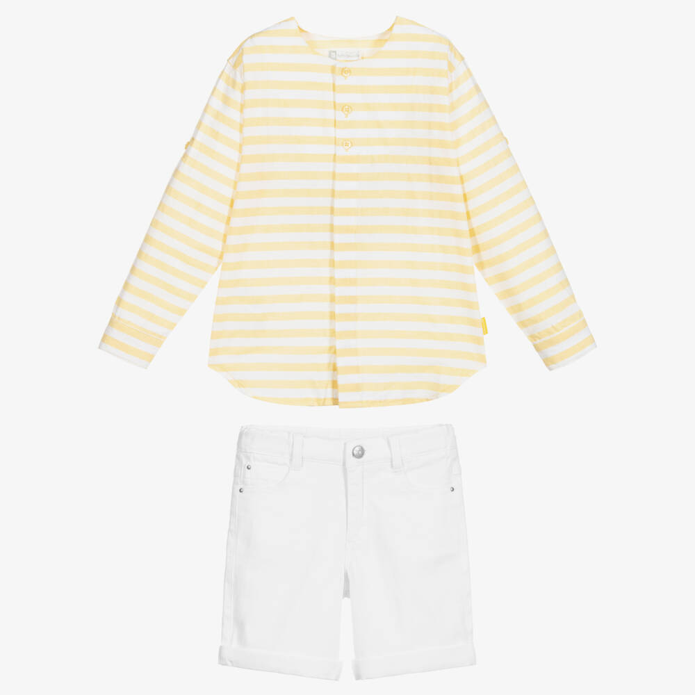 Tutto Piccolo-Cotton Shirt & Shorts Set | Childrensalon Outlet