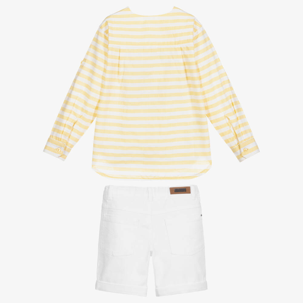 Tutto Piccolo-Cotton Shirt & Shorts Set | Childrensalon Outlet