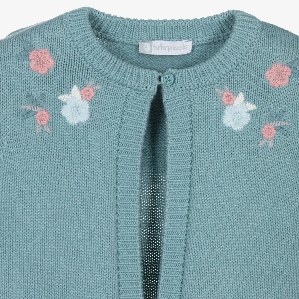 Tutto Piccolo-كارديغان محبوك لون أخضر للبنات | Childrensalon Outlet