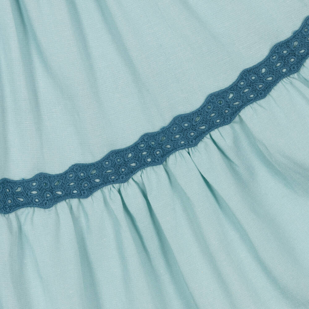 Tutto Piccolo-فستان صيفي أزرق مطرز للبنات | Childrensalon Outlet