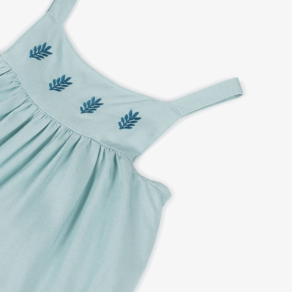 Tutto Piccolo-فستان صيفي أزرق مطرز للبنات | Childrensalon Outlet