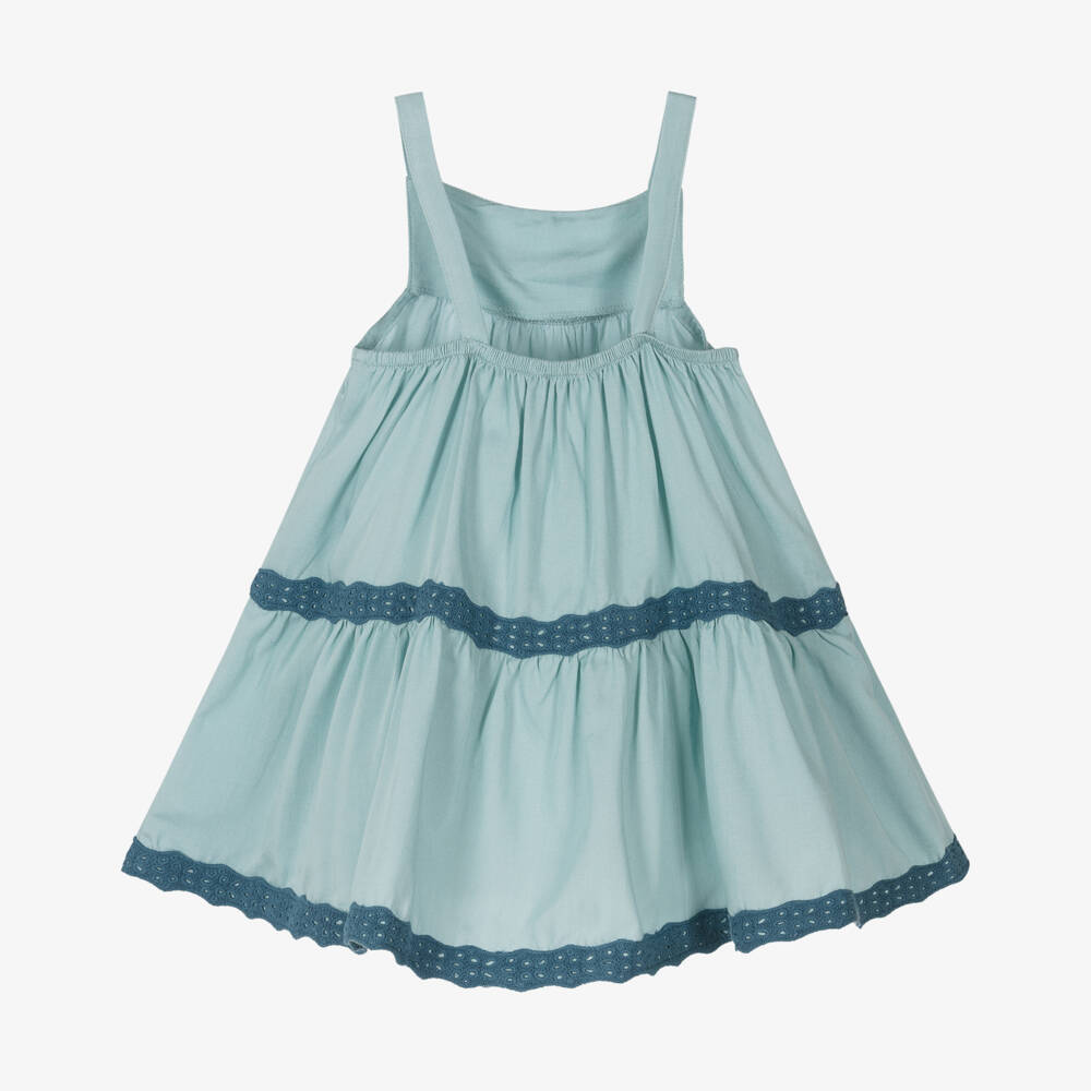 Tutto Piccolo-فستان صيفي أزرق مطرز للبنات | Childrensalon Outlet