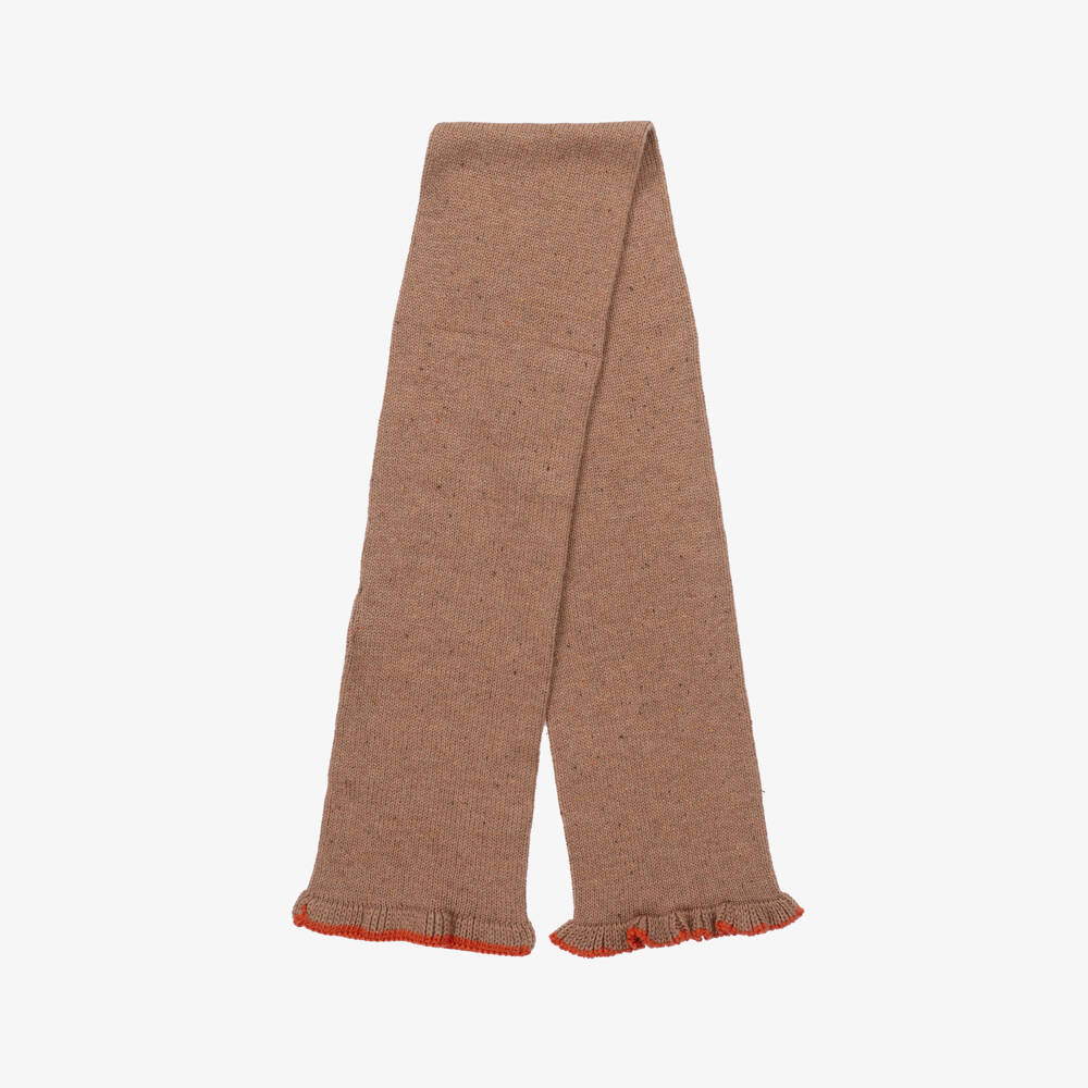 Tutto Piccolo-طقم قبعة وسكارف محبوك لون بني للبنات | Childrensalon Outlet