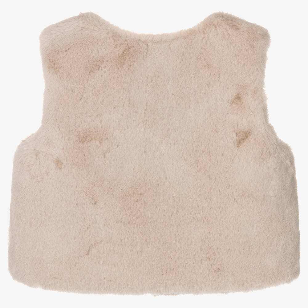 Tutto Piccolo-جيليه فرو صناعي لون بيج للبنات | Childrensalon Outlet