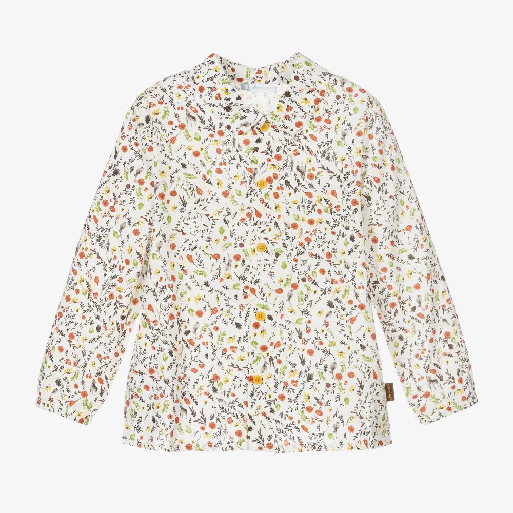 Tutto Piccolo-Girls Beige Floral Blouse | Childrensalon Outlet