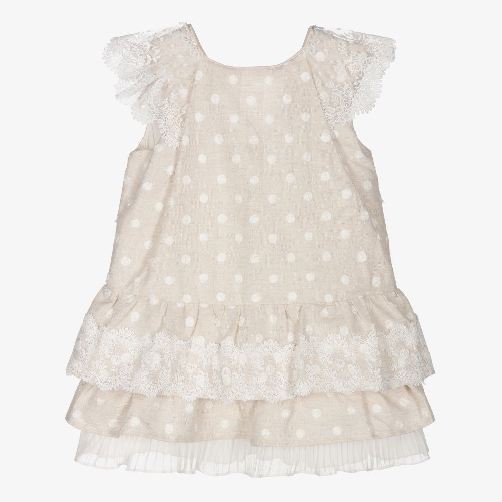 Tutto Piccolo - Robe beige en lin Fille | Childrensalon