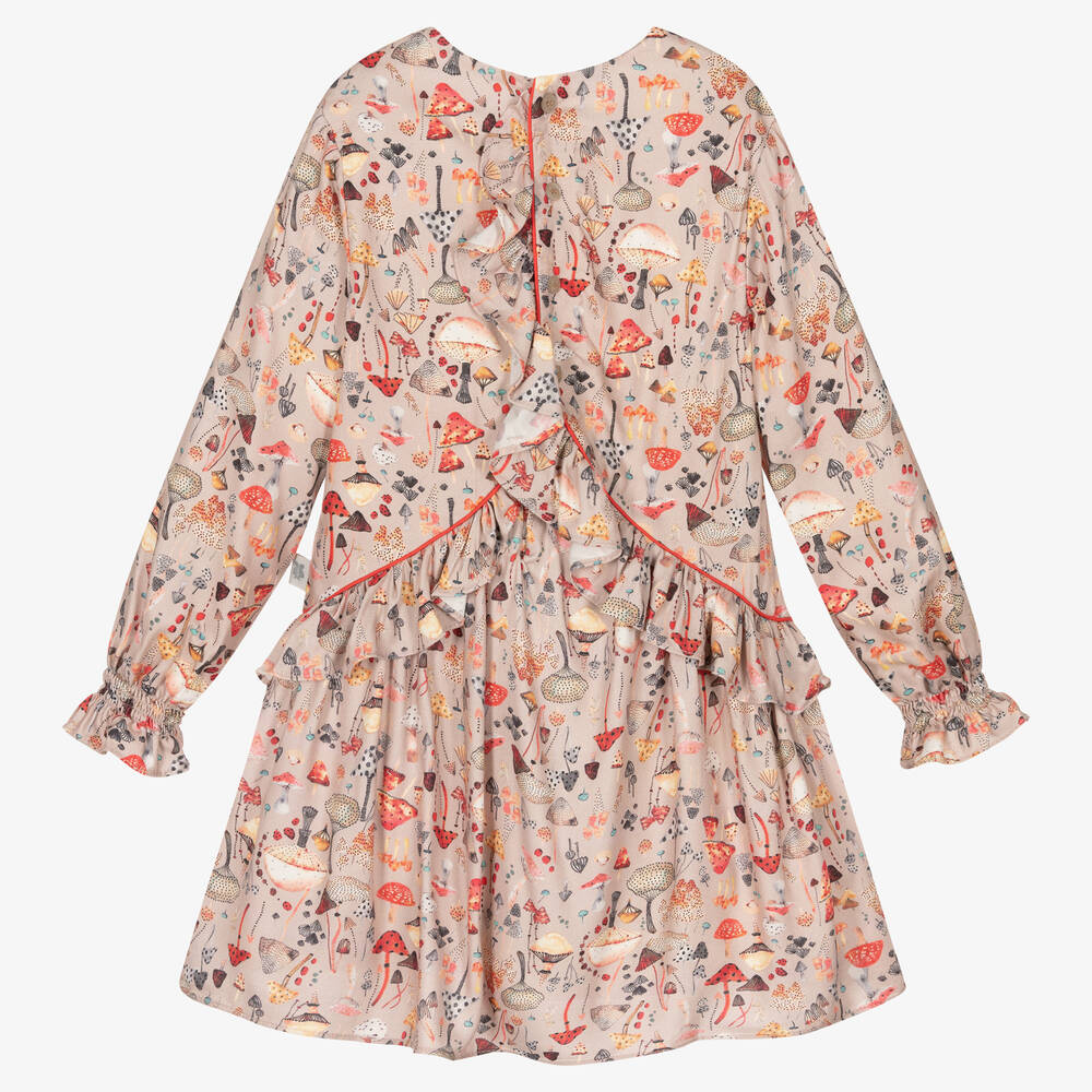 Tutto Piccolo-Girls Beige Mushroom Dress Set | Childrensalon Outlet