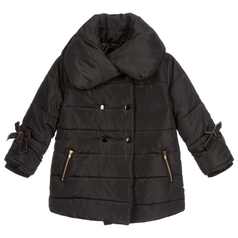 Tutto Piccolo - Girls Black Puffer Coat | Childrensalon