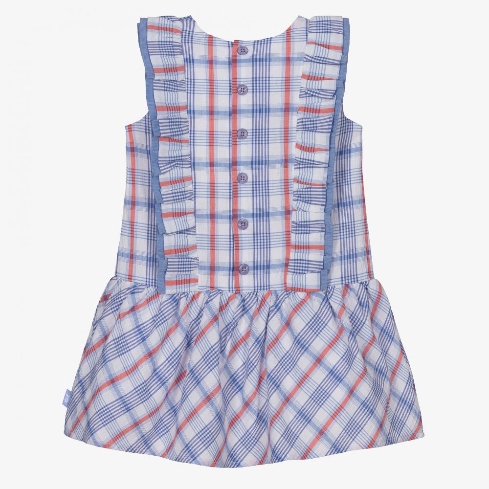 Tutto Piccolo-Голубое платье в клетку для девочек | Childrensalon Outlet