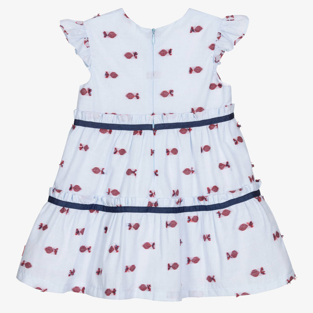 Tutto Piccolo-فستان مزيج قطن لون أزرق فاتح | Childrensalon Outlet