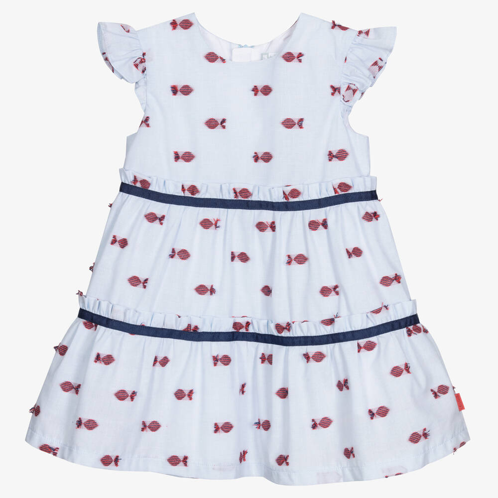Tutto Piccolo-فستان مزيج قطن لون أزرق فاتح | Childrensalon Outlet