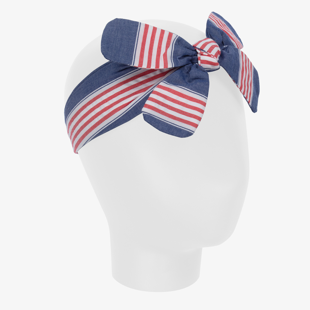 Tutto Piccolo-Синяя хлопковая повязка на голову для девочек | Childrensalon Outlet