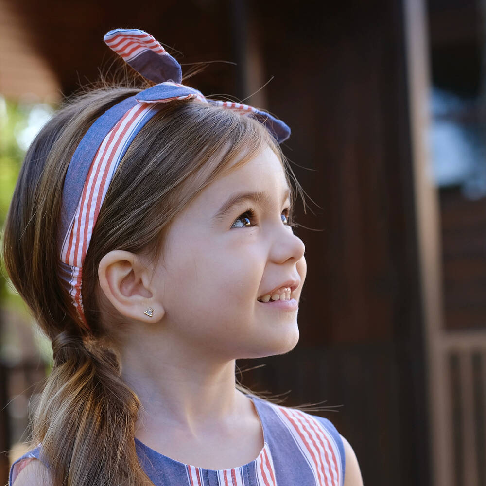 Tutto Piccolo-Синяя хлопковая повязка на голову для девочек | Childrensalon Outlet