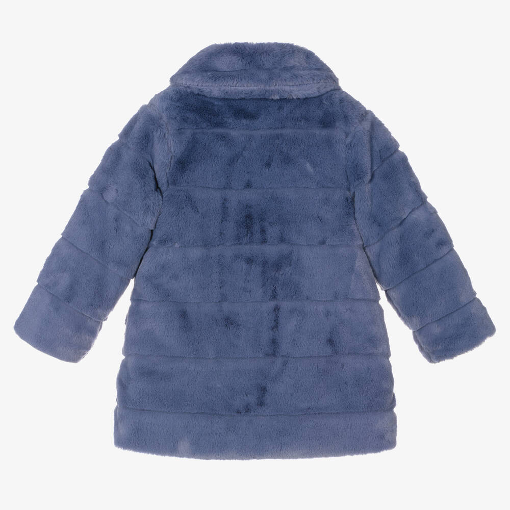 Tutto Piccolo-Girls Blue Faux Fur Coat | Childrensalon Outlet